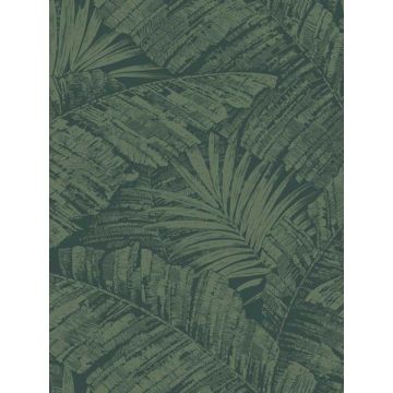 Palm Cove Toile Emerald Forest Wallpaper