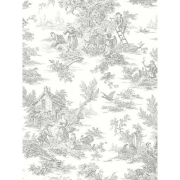 Campagne Toile Grey Wallpaper