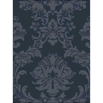 Damask Navy Blue Wallpaper