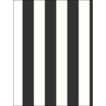 Formal Stripe Black Silver and White Wallpaper