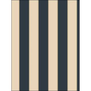 Formal Stripe Navy Blue and Cream Wallpaper