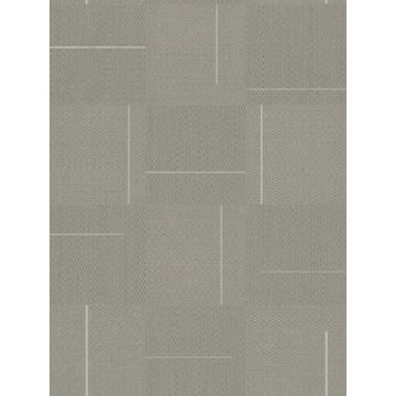 Geo Block Weave Taupe Wallpaper