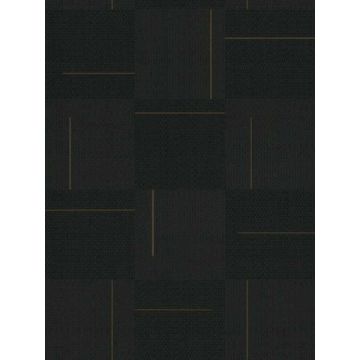 Geo Block Weave Black Wallpaper