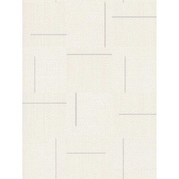 Geo Block Weave Ivory Wallpaper