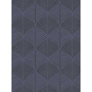 Palm Thatch Navy Wallpaper