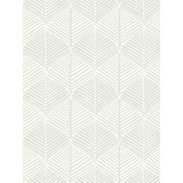 Palm Thatch White and Grey Wallpaper