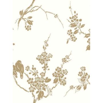 Imperial Blossoms Branch Gold Metallic Wallpaper