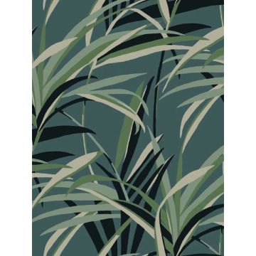 Tropical Paradise Green and Teal Wallpaper