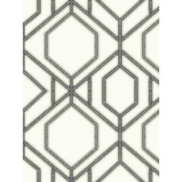 Sawgrass Trellis White and Grey Wallpaper