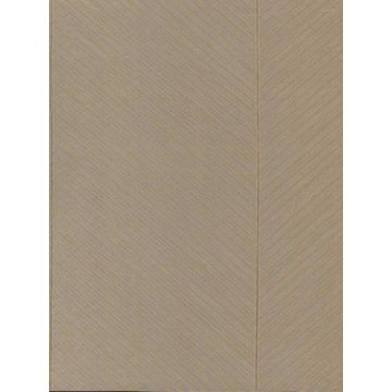 Palm Chevron Taupe and Gold Wallpaper