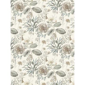 Midsummer Floral Beige and Green Wallpaper