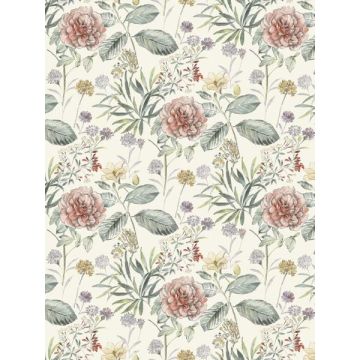 Midsummer Floral Coral Wallpaper