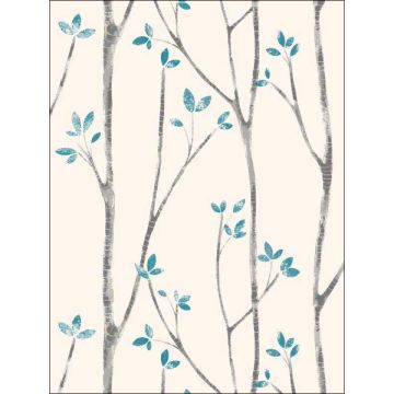 Ingrid Scandi Tree Blue Wallpaper