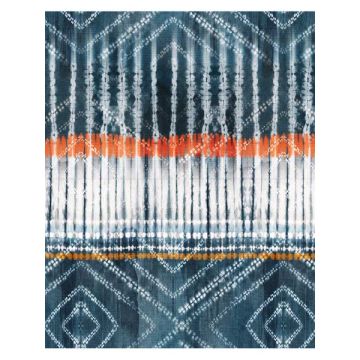 Native 4 Panel Blue Mural