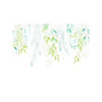 Summer Leaves 7 Panel Green Mural