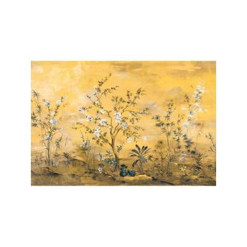Chinoiserie 4 Panel Yellow Mural