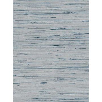 Lustrous Grasscloth Blue and Gold Wallpaper