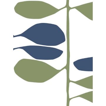 Sculpted Vines Alpine & Ultramarine Wallpaper