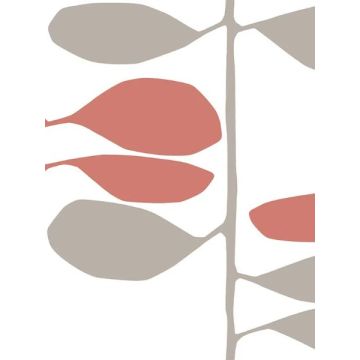 Sculpted Vines Vermillion & Graphite Wallpaper