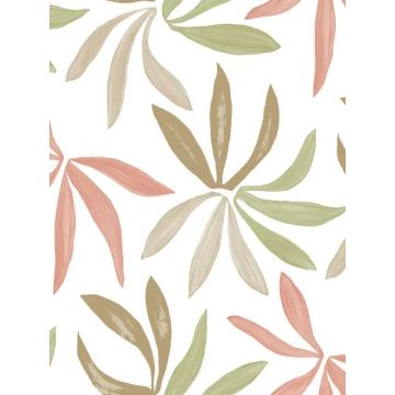 Little Garden Leaf & Coral Wallpaper