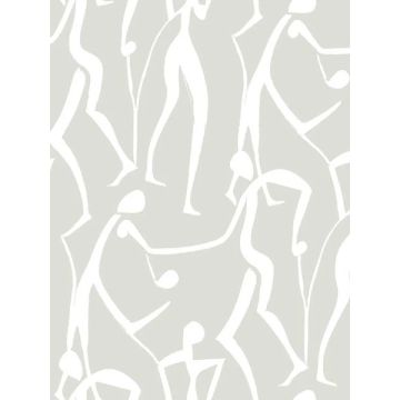 Joyful Dancers Lichen Grey Wallpaper