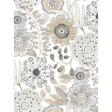 Artistic Bouquet Neutral Wallpaper