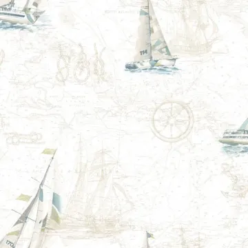 Flagler Green Water'S Edge Map Wallpaper Sidewall Chesapeake DLR47504