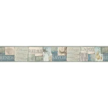 Sagamore Blue Cape Cod wallpaper border Chesapeake DLR53511B