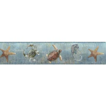 Coastal Teal Newport Lagoon wallpaper border Chesapeake DLR53533B