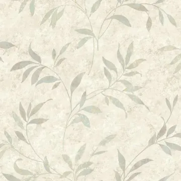 Sanibel Grey Leaf Trail Wallpaper Sidewall Chesapeake DLR54511