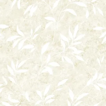 Sanibel Ivory Leaf Trail Wallpaper Sidewall Chesapeake DLR54513