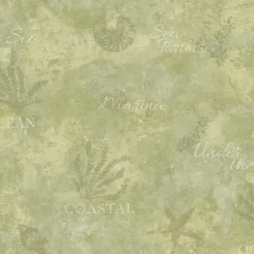 Marina Olive Scenic Seaside Wallpaper Sidewall Chesapeake DLR54572