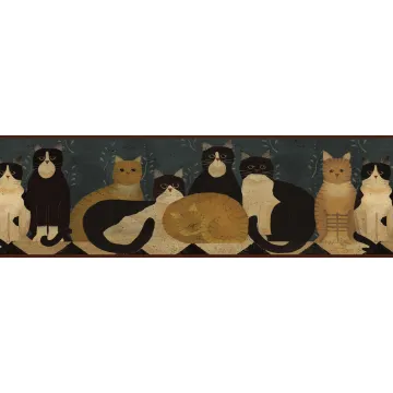 Green Country Cats Wallpaper Border Chesapeake FFR08171B