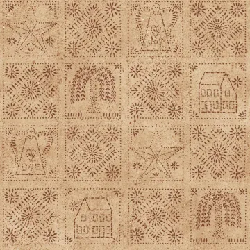Neutral Punched Tin Patchwork Wallpaper Sidewall Chesapeake FFR09022