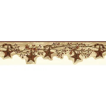 Neutral Tin Star Garland Wallpaper Border Chesapeake FFR15051B