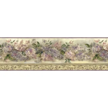 Purple Heirloom Lilac Wallpaper Border Chesapeake FFR20041B