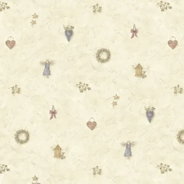 Neutral Wreath Spot Wallpaper Sidewall Chesapeake FFR21711