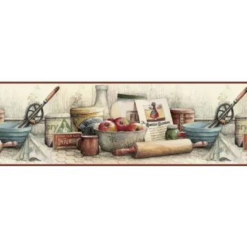White Moms Cooking Wallpaper Border Chesapeake FFR24502B