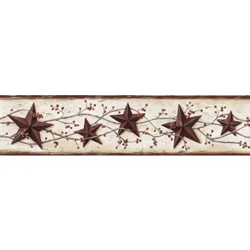 Ruby Heritage Tin Star Wallpaper Border Chesapeake FFR65363B