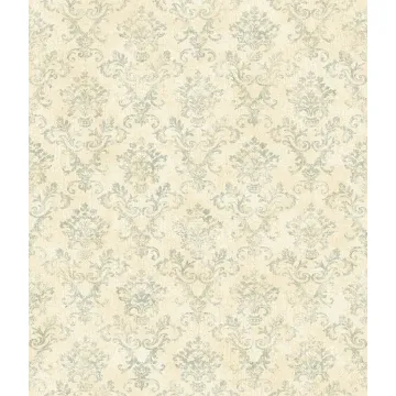 Cream Stencil Damask Wallpaper Sidewall Chesapeake FFR66353