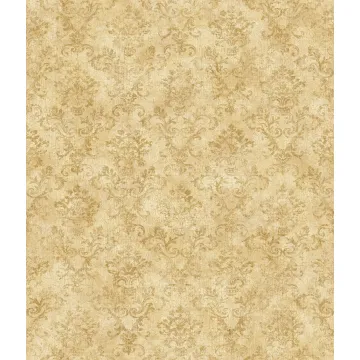 Yellow Stencil Damask Wallpaper Sidewall Chesapeake FFR66354
