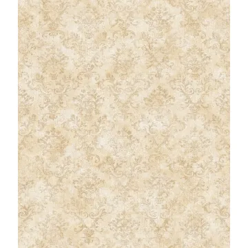 Taupe Stencil Damask Wallpaper Sidewall Chesapeake FFR66355