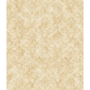 Beige Stencil Damask Wallpaper Sidewall Chesapeake FFR66356
