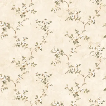 Neutral Country Rose Vine Wallpaper Sidewall Chesapeake FFR66371
