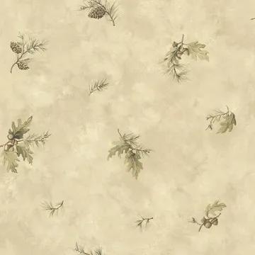 Brimstone Beige Forest Leaf Toss Wallpaper Sidewall Chesapeake TLL01352