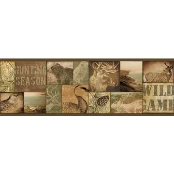 Trumball Brown Wild Game Wallpaper Border Chesapeake TLL01493B