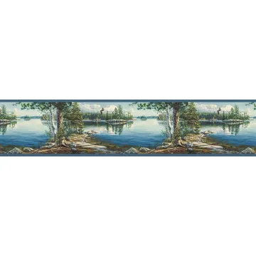Caddo Navy Echo Lake Wallpaper Border Chesapeake TLL01511B