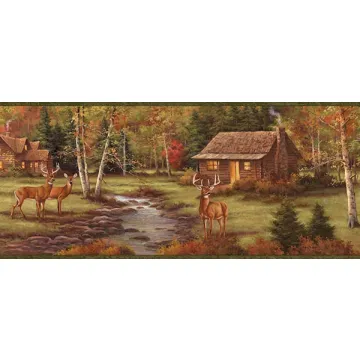 Saltonstall Sage Stag Creek Wallpaper Border Chesapeake TLL50051B