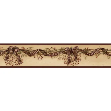 Artemis Sand Rosehip Ribbon Trail Wallpaper Border Chesapeake BBC65211B