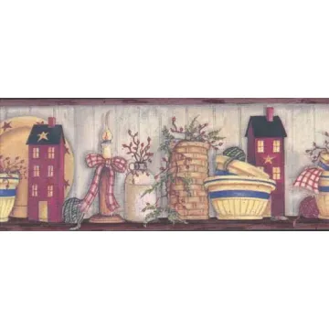 Country Cupboard Wallpaper Border AAI08033B- 2 left